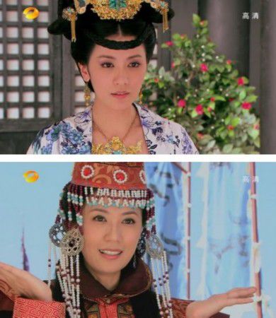 贾静雯扮演(青年)太平公主和安定公主。