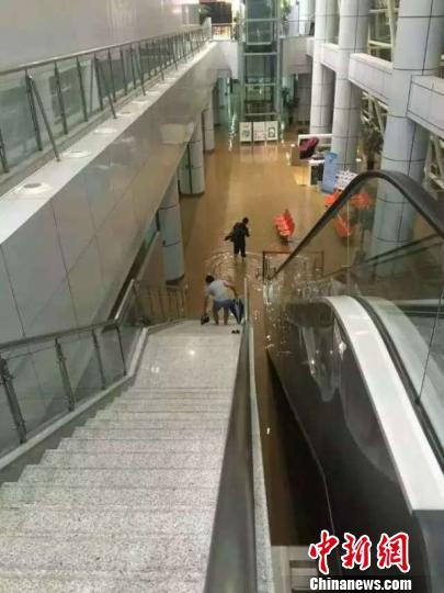 暴雨突袭浙江义乌 机场被淹航班一度被取消(图