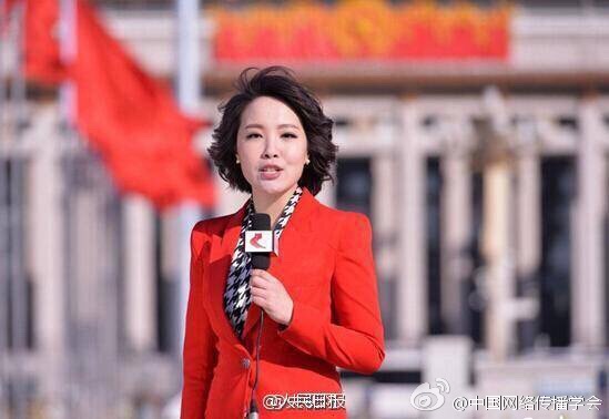 两会花絮：女记者自带梯子踩高报道 网友调侃太拼