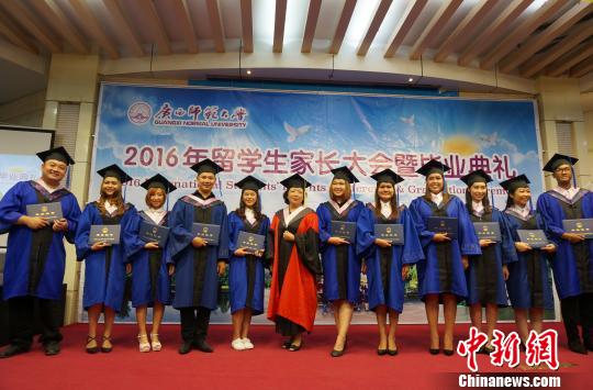 广西师范大学举行留学生毕业典礼 家长受邀参