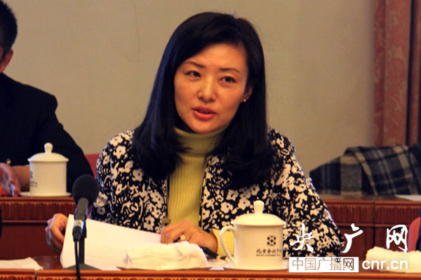 报道 邹佳琪  全国政协委员周涛在小组讨论会上发言(央广网记者邹佳琪