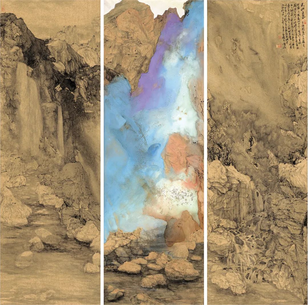 《天地正气》    设色金笺    200cm×200cm