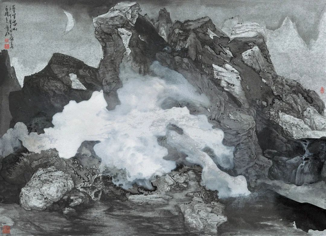 《梦里家山》    水墨金笺    78cm×108cm